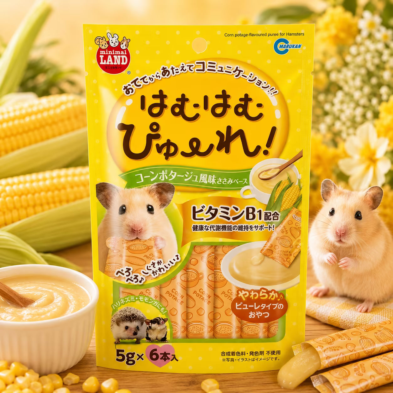 ขนมเลียสำหรับสัตว์เลี้ยงขนาดเล็ก Marukan รสข้าวโพด