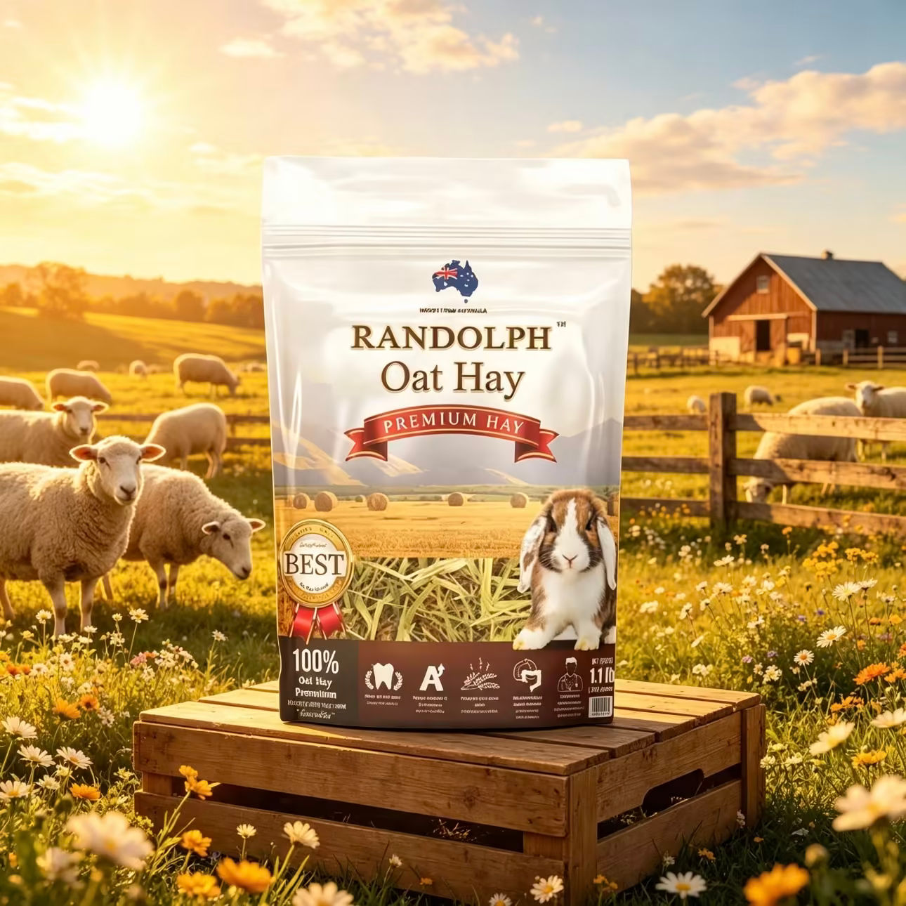 Randolph Oat hay หญ้าโอ๊ตเกรดนำเข้า (ขนาด 500 กรัม)