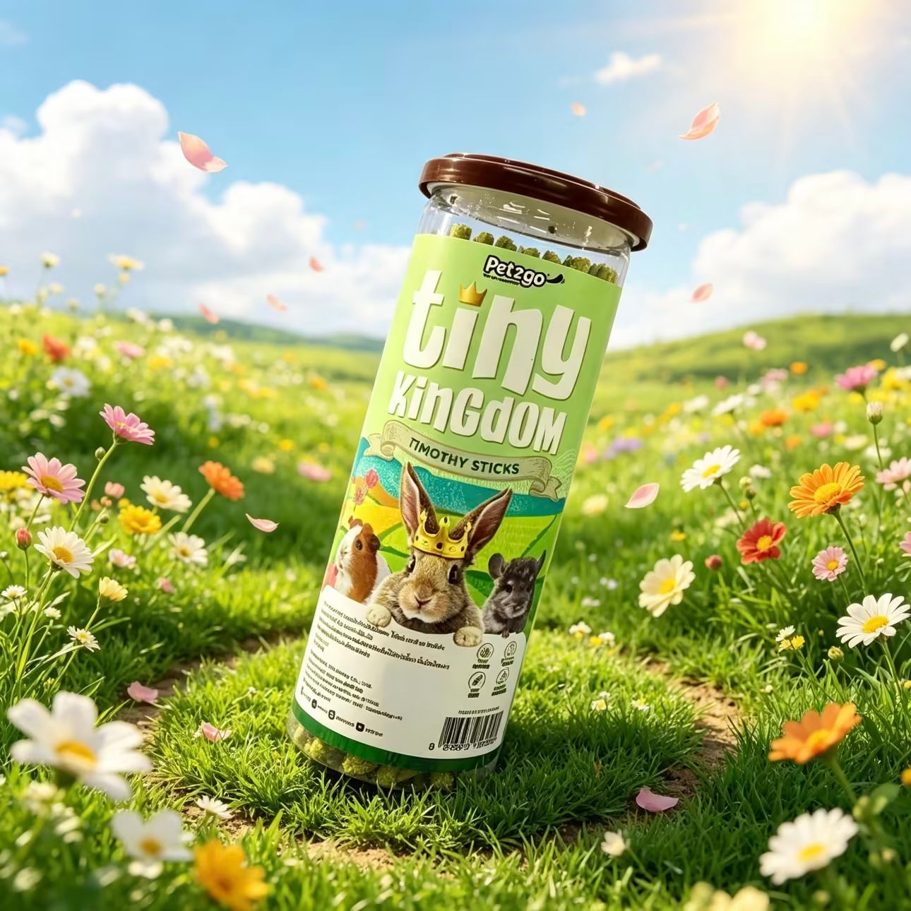 หญ้าทีโมธีสติ๊ก ทีโมธีอัดแท่ง 12 แท่ง สำหรับสัตว์ฟันแทะ  Tiny Kingdom