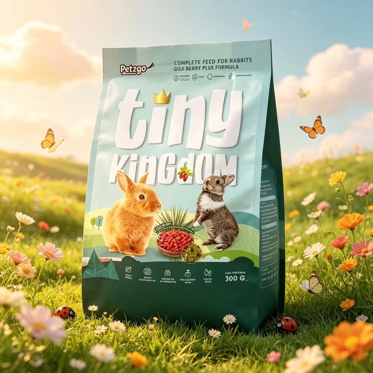 อาหารกระต่ายสูตรโกจิเบอรี่ 300 กรัม  Tiny kingdom