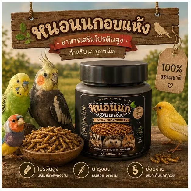 หนอนไหมอบแห้ง (Dried Silkworm Pupae)