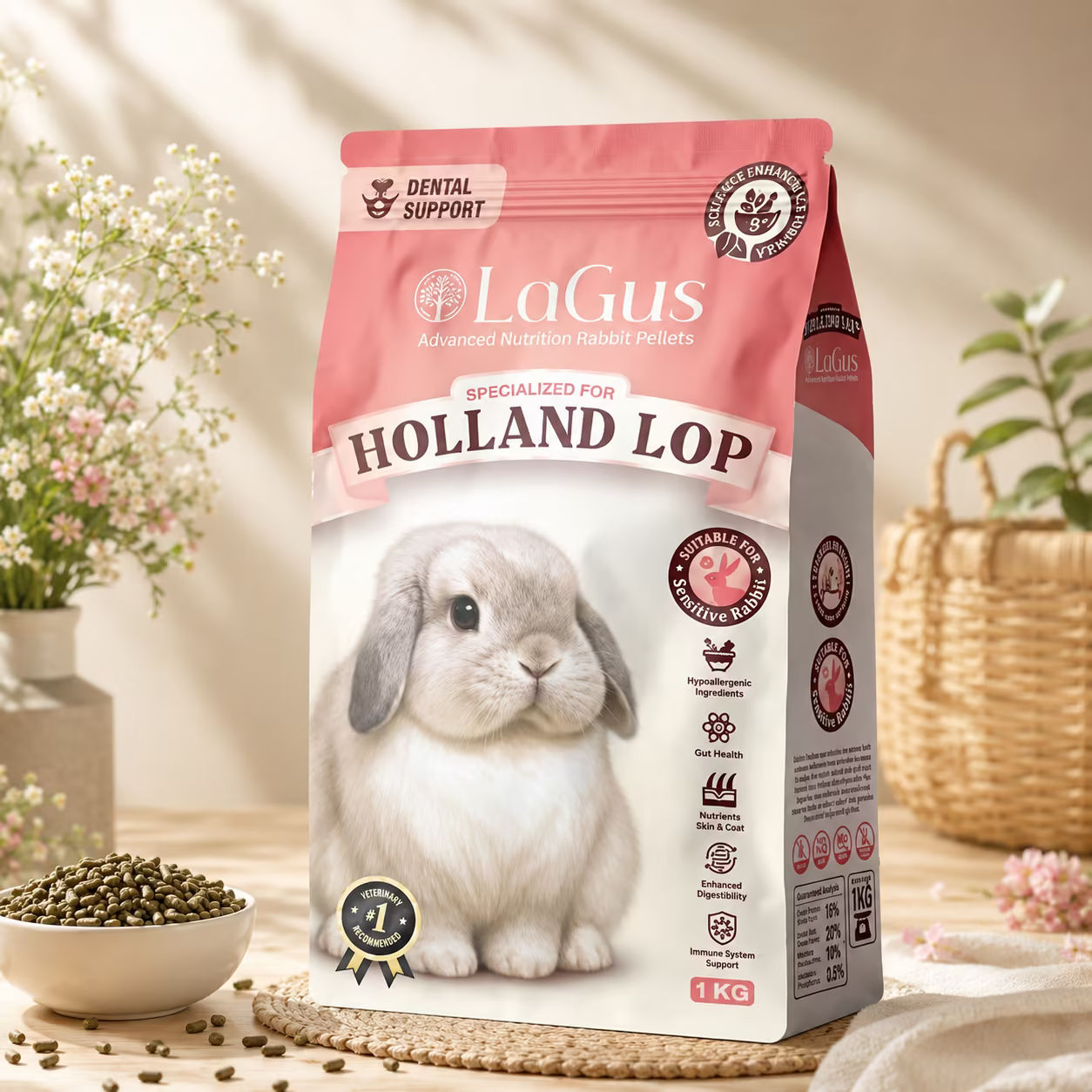 LaGus Holland Lop อาหารกระต่าย สำหรับพันธุ์ฮอลแลนด์ลอป 1kg